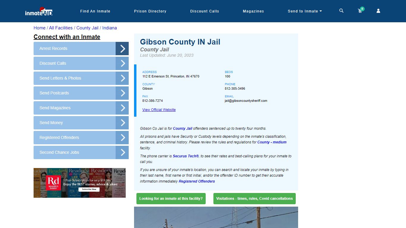 Gibson County IN Jail - Inmate Locator - Princeton, IN