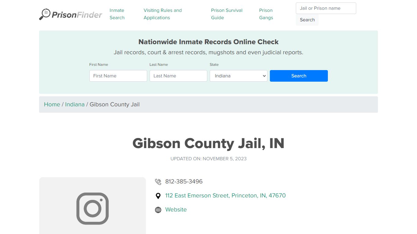 Gibson County Jail, IN Inmate Search, Mugshots, Visitation, Phone no ...
